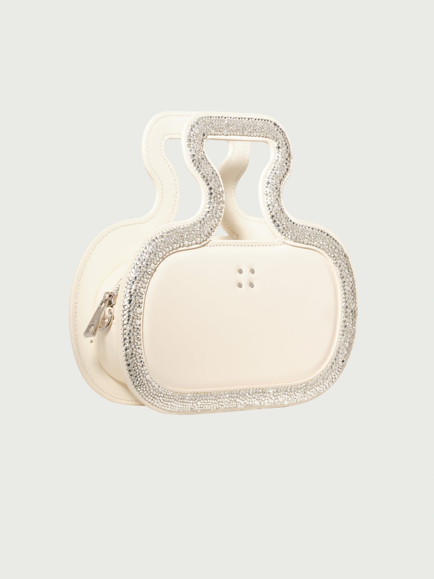 Silhouette Bag in Silver Swarovski crystals Handle