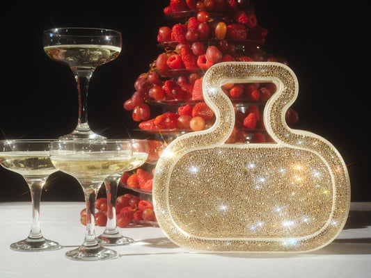 Silhouette Bag in Champagne Gold Swarovski crystals