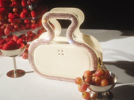 Silhouette Bag in Baby Pink Swarovski crystals Handle