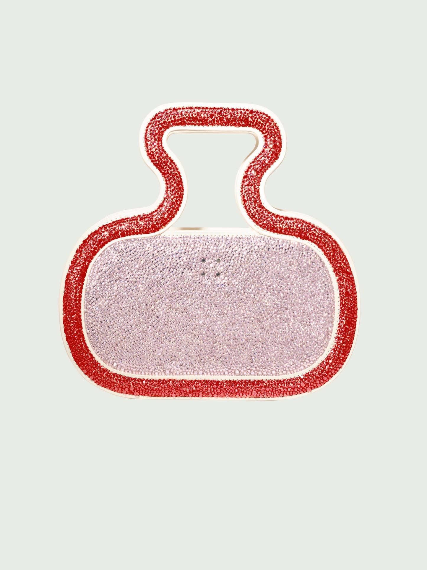 Silhoutte Bag in Baby Pink & Red Swarovski crystals