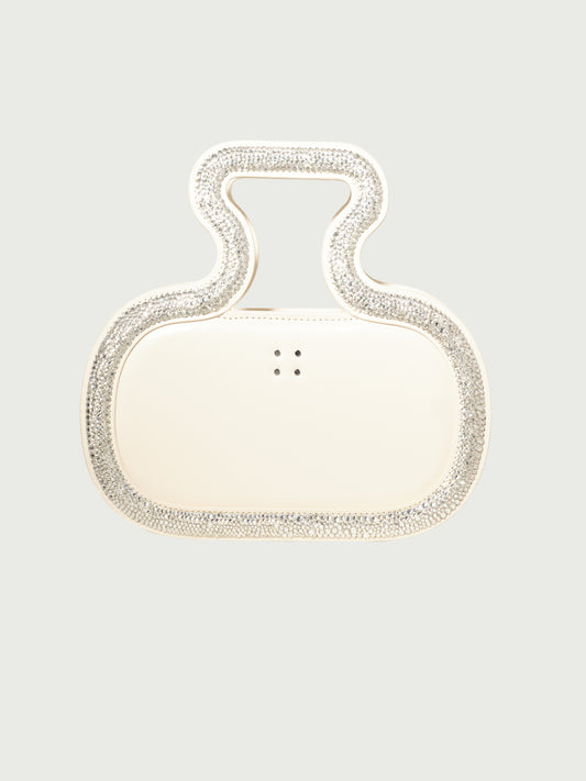 Silhouette Bag in Silver Swarovski crystals Handle