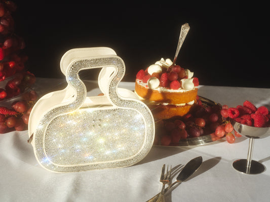 Silhouette Bag in Silver Swarovski crystals